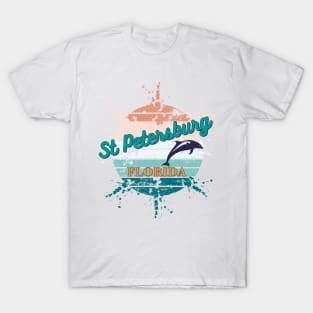 St Petersburg Florida Exploding Retro Vintage Sunset T-Shirt T-Shirt